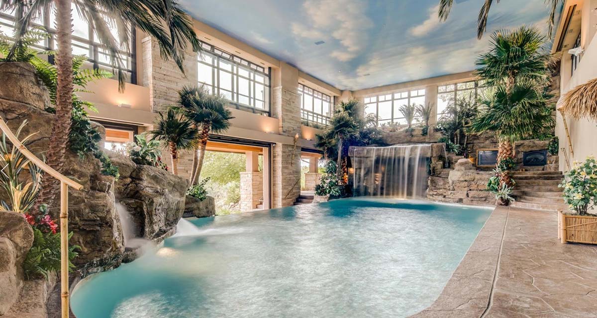 Indoor to outdoor pool at 'Thunder Ridge' in Colorado.