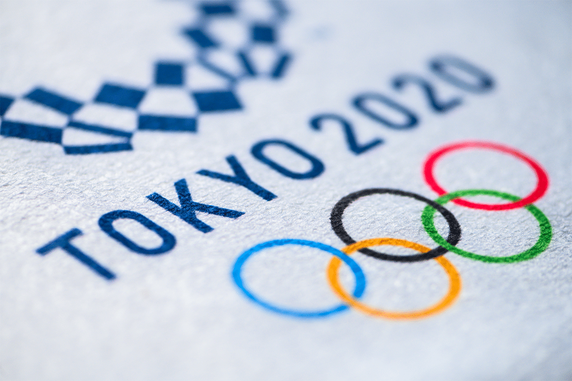 A printed logo for the Tokyo 2020 Olympics.