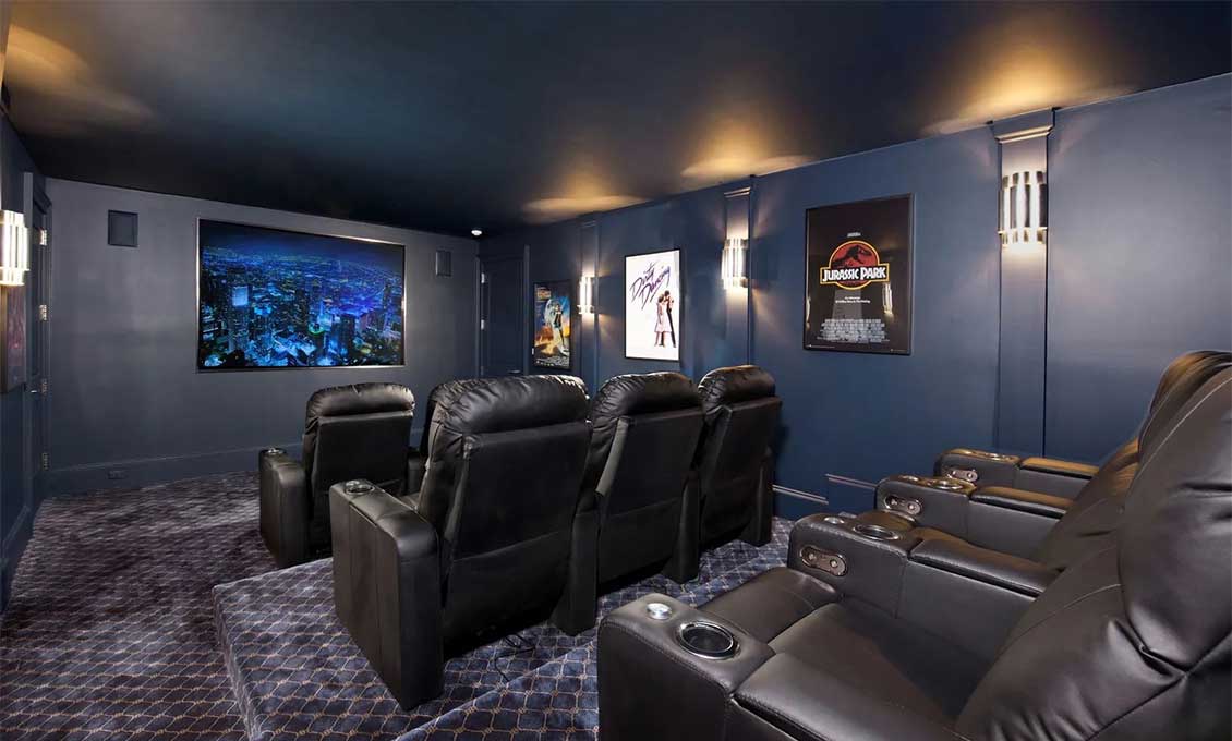 Hone cinema in New Greenwich, Connecticut, listed by Sotheby's Internation Realty in Greenwich.