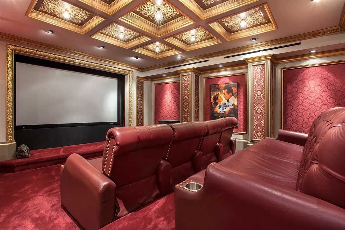 Elegant home cinema in a property on Park Avenue, New York listed by the East Side Manhattan brokerage of Sotheby's International Realty.