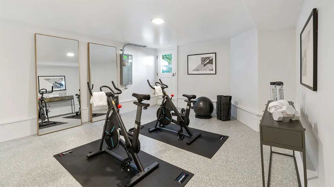 Gym in a renovated Victorian property in San Francisco, California listed by a Sotheby's International Realty brokerage in San Francisco.