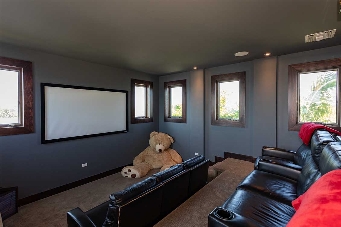 Home cinema in exclusive property 'Stepping Stones' in Grand Cayman.