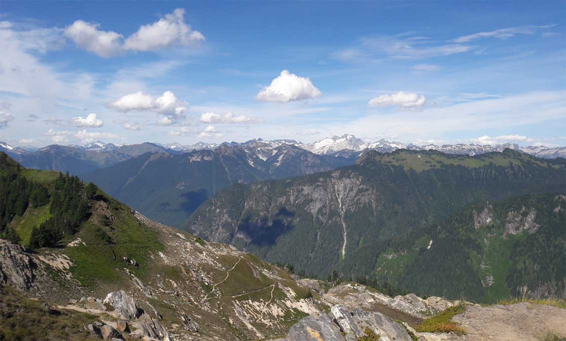 A view across the mountains from Red Pass, Washington, 2017