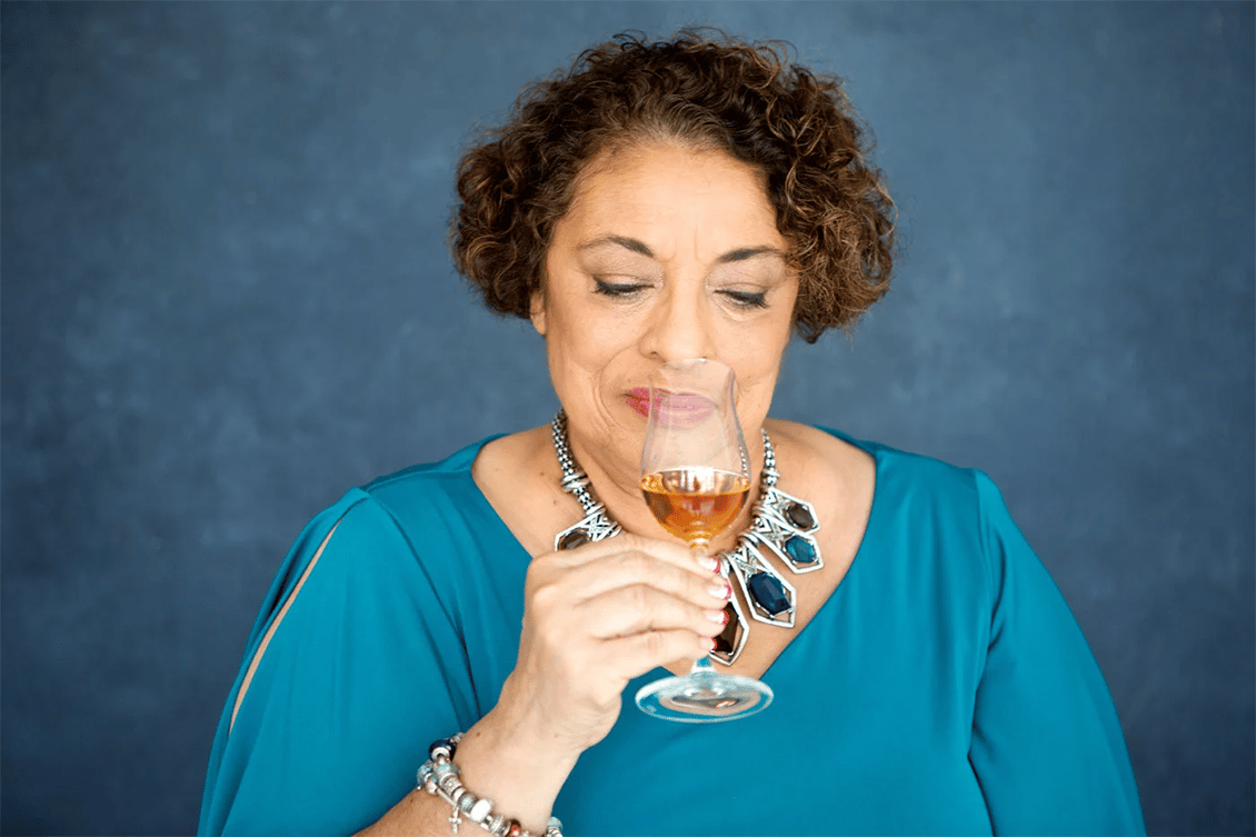 Rum expert Joy Spence sampling a rum.