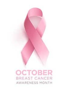 A pink Breast Cancer Awareness ribbon.