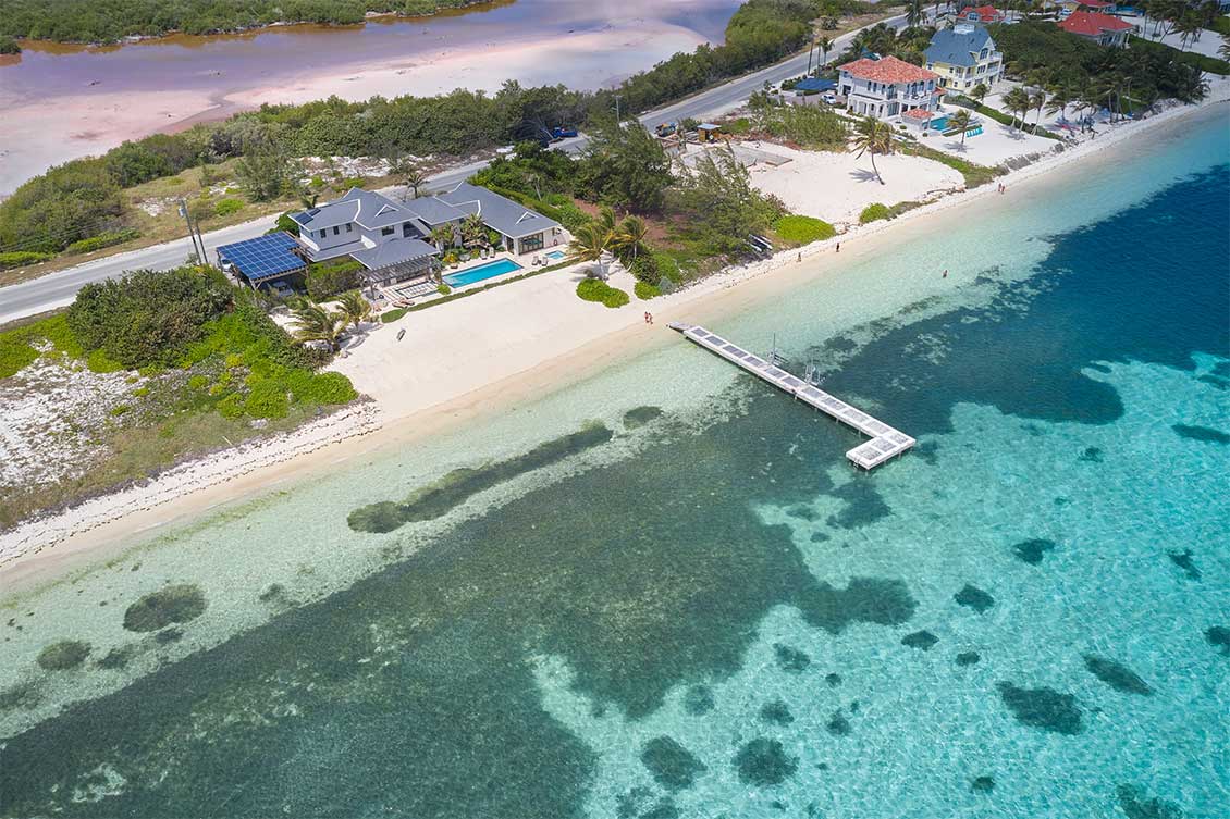 Aerial view of Stepping Stone villa in Grand Cayman
