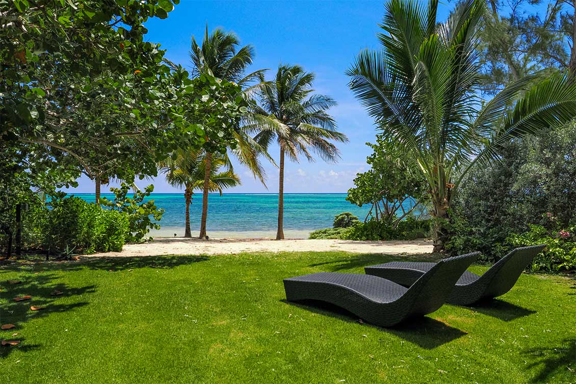 Caribbean Sea views from LIV Cayman's beachfront garden