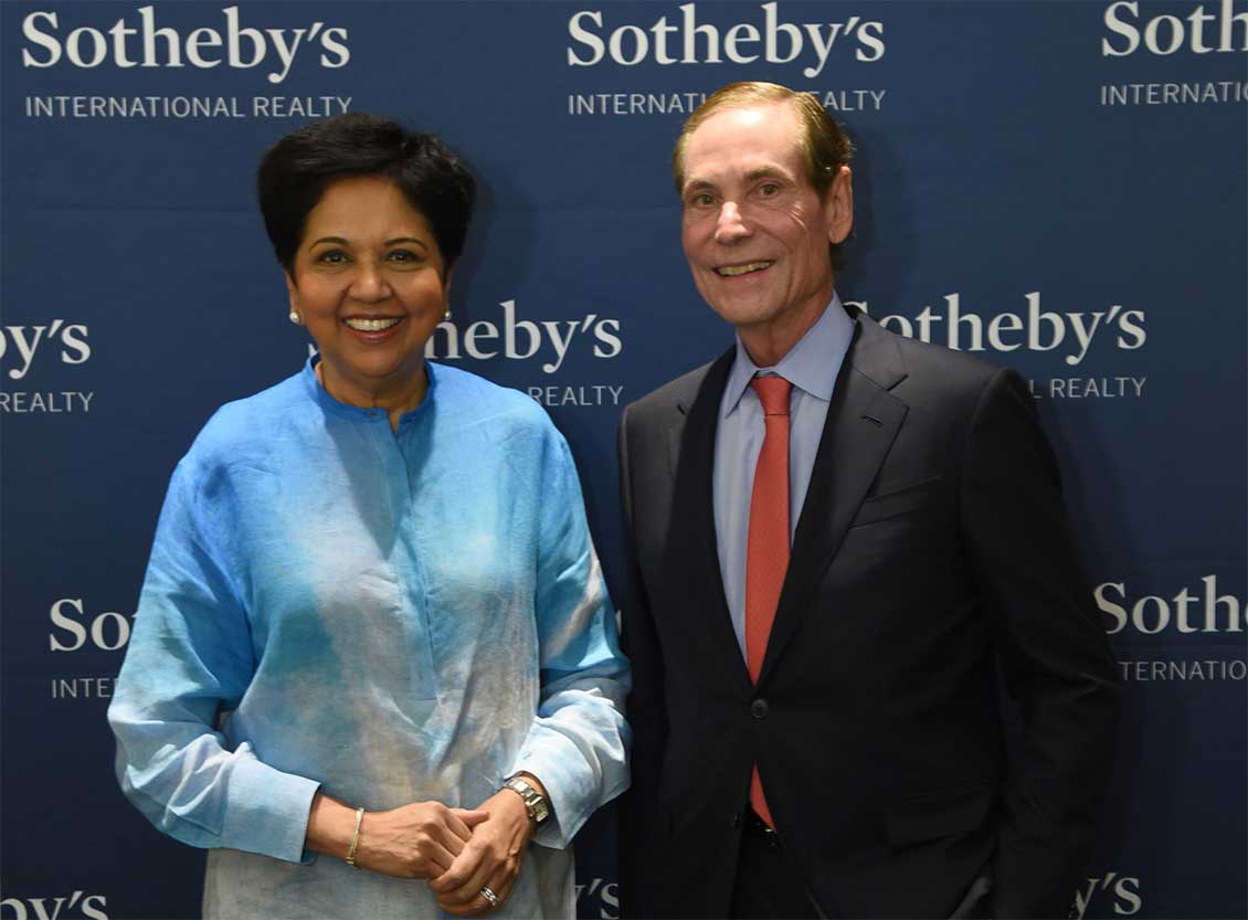 Indra Nooyi & Phillip White at Sotheby's GNE 2023