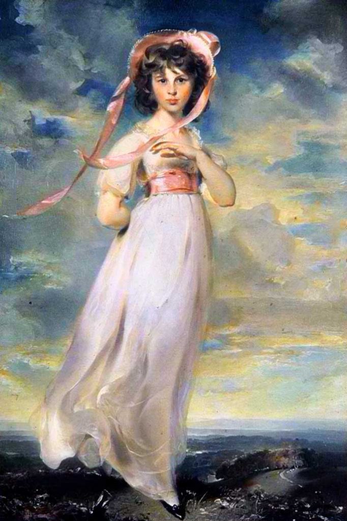 SIR THOMAS LAWRENCE, SARAH BARRETT MOULTON "PINKIE", 1794. THE HUNTINGTON LIBRARY, PASADENA.