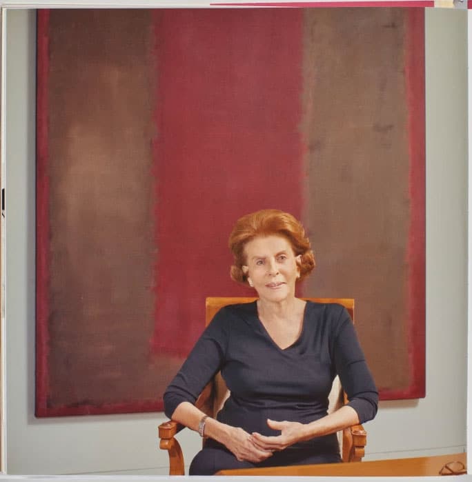 EMILY FISHER LANDAU SEATED IN FRONT OF MARK ROTHKO UNTITLED 1958 ESTIMATE ON REQUEST.