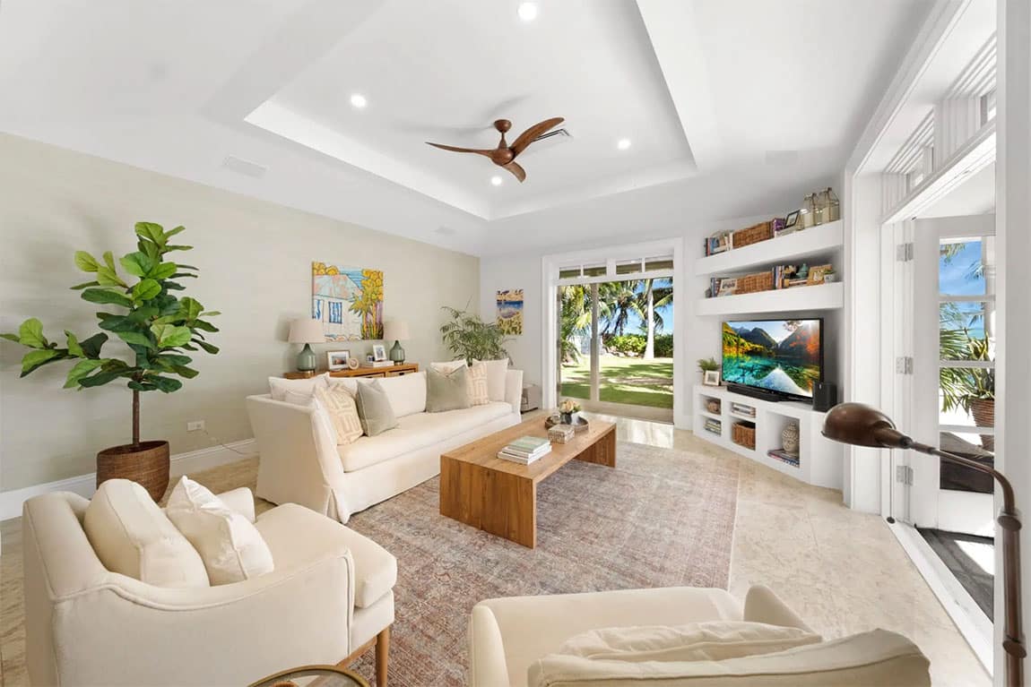 Natural materials used in Fruit Bowl chic Caribbean-style home