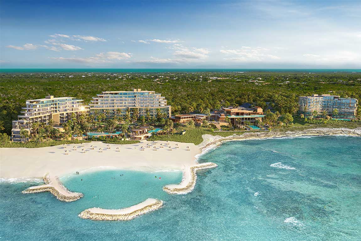 Aerial shot Mandarin Oriental Grand Cayman