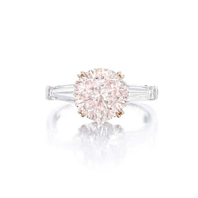 ROUND FANCY PINK DIAMOND RING 3.64 CARATS, NATURAL COLOR, INTERNALLY FLAWLESS SOLD FOR $500,000
