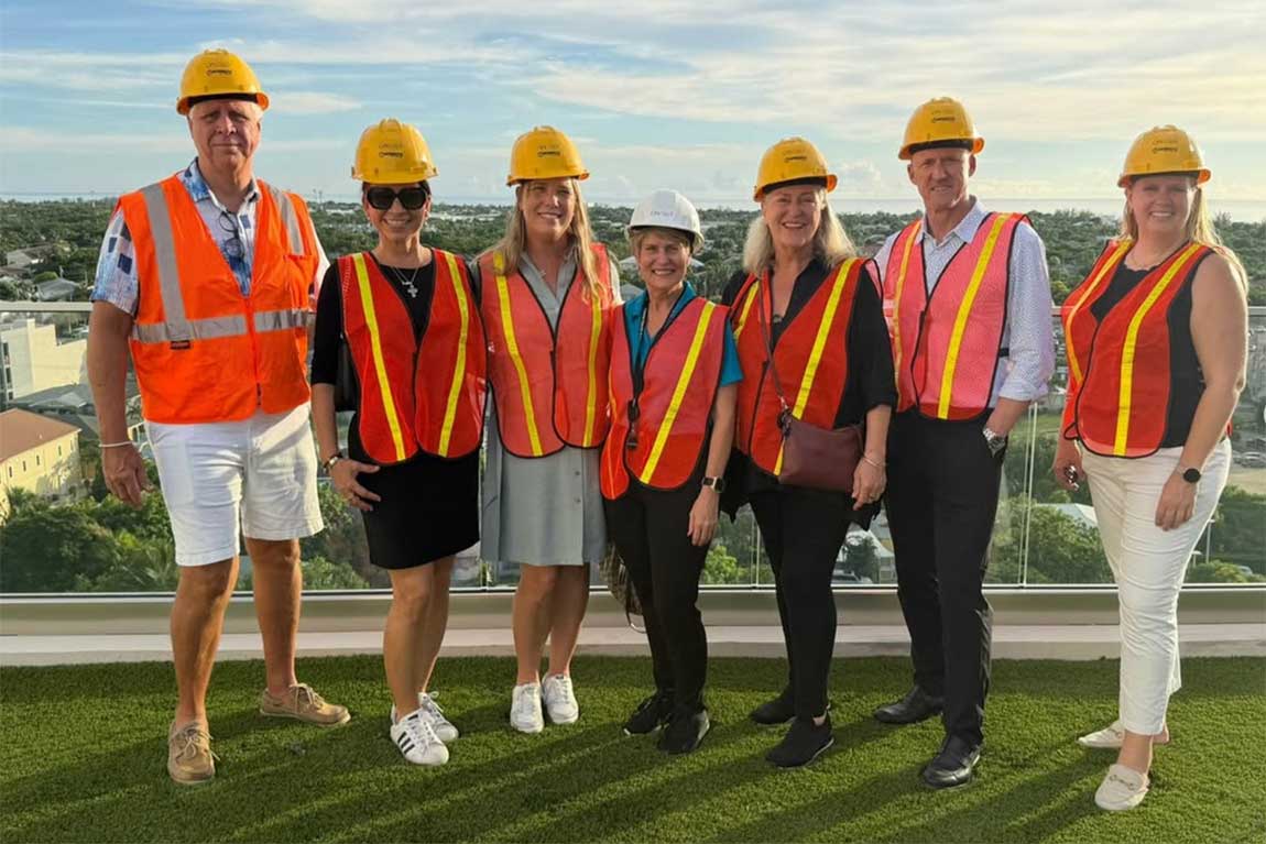 The Cayman Islands Sotheby's International Realty team during a recent site visit to One GT.