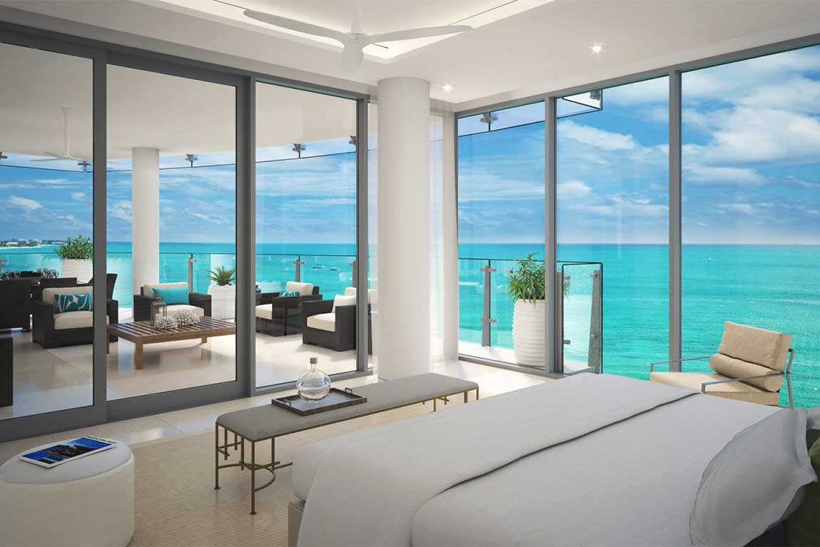 The Watermark, Grand Cayman, master bedroom. Photo credit: www.thewatermarkcayman.com